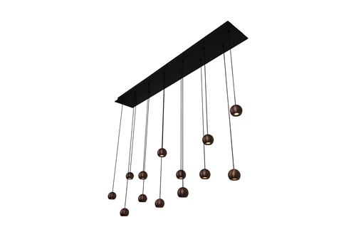 Lucide MONTANA - Pendant light - LED Dim. - CCT - 13x5,7W 2700K/4000K - Coffee | Premium - detail 2